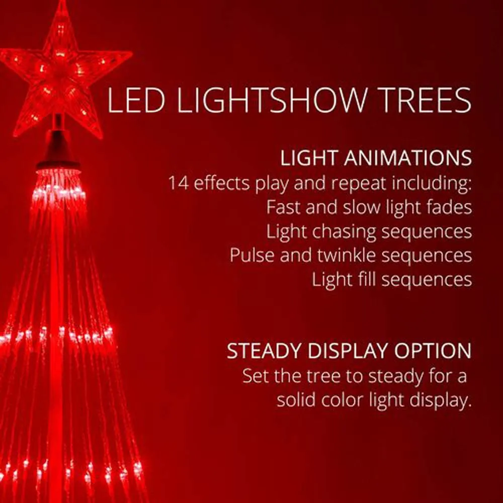 4-ft. Red LED Animated Outdoor Lightshow Christmas Tree