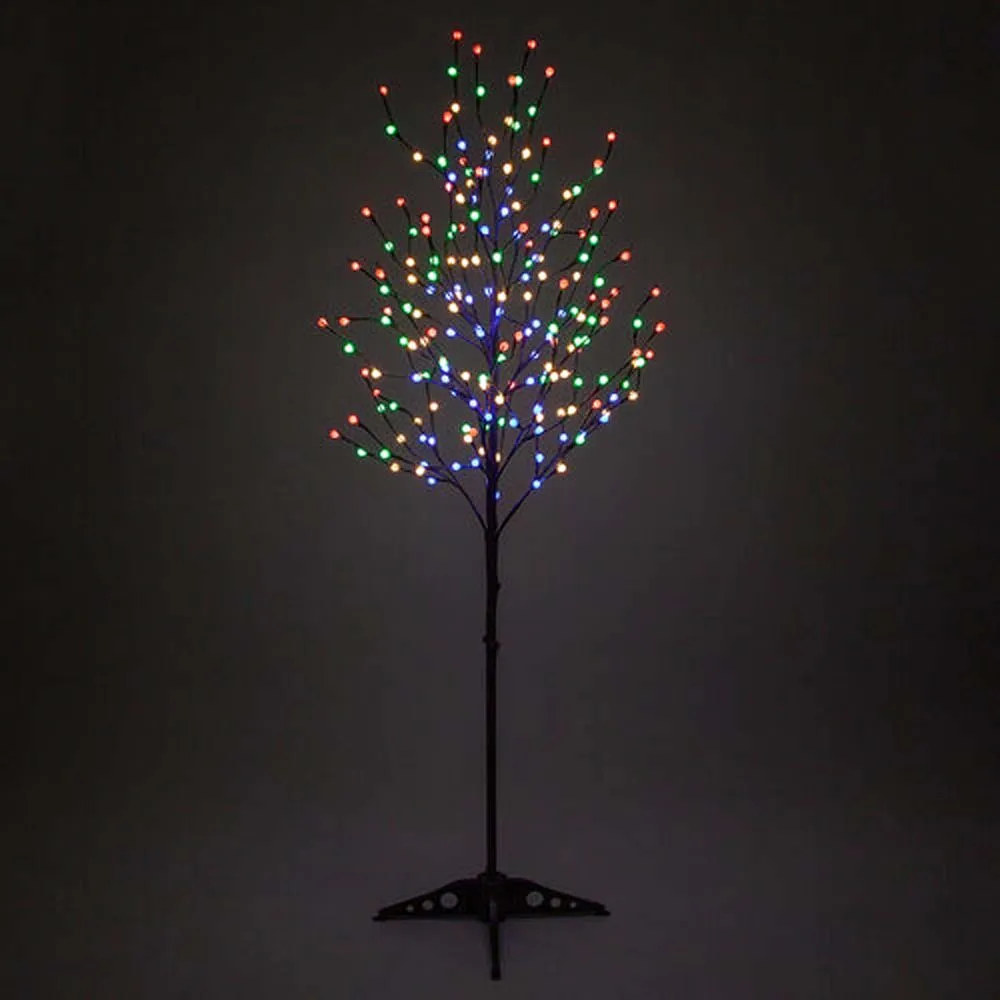 6-ft. Brown Lighted Ornamental Tree, Multicolor LED