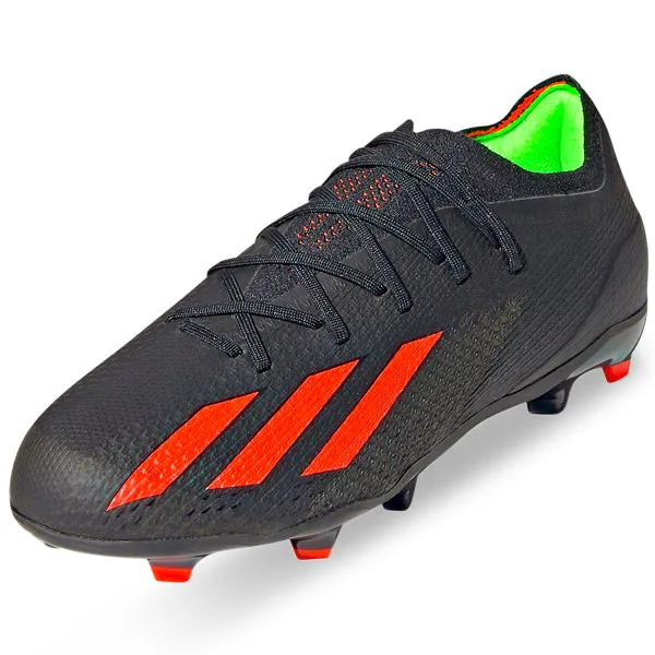 adidas Jr. X Speedportal.1 Firm Ground Soccer Cleats (Core Black/Solar Red/Solar Yellow)