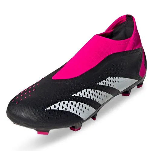 adidas Predator Accuracy.3 Laceless Firm Ground Soccer Cleats GW4597 (Core Black/Team Shock Pink)