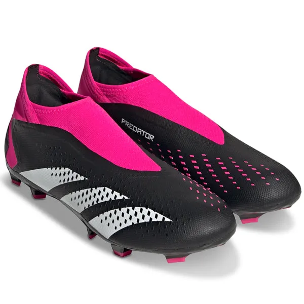 adidas Predator Accuracy.3 Laceless Firm Ground Soccer Cleats GW4597 (Core Black/Team Shock Pink)