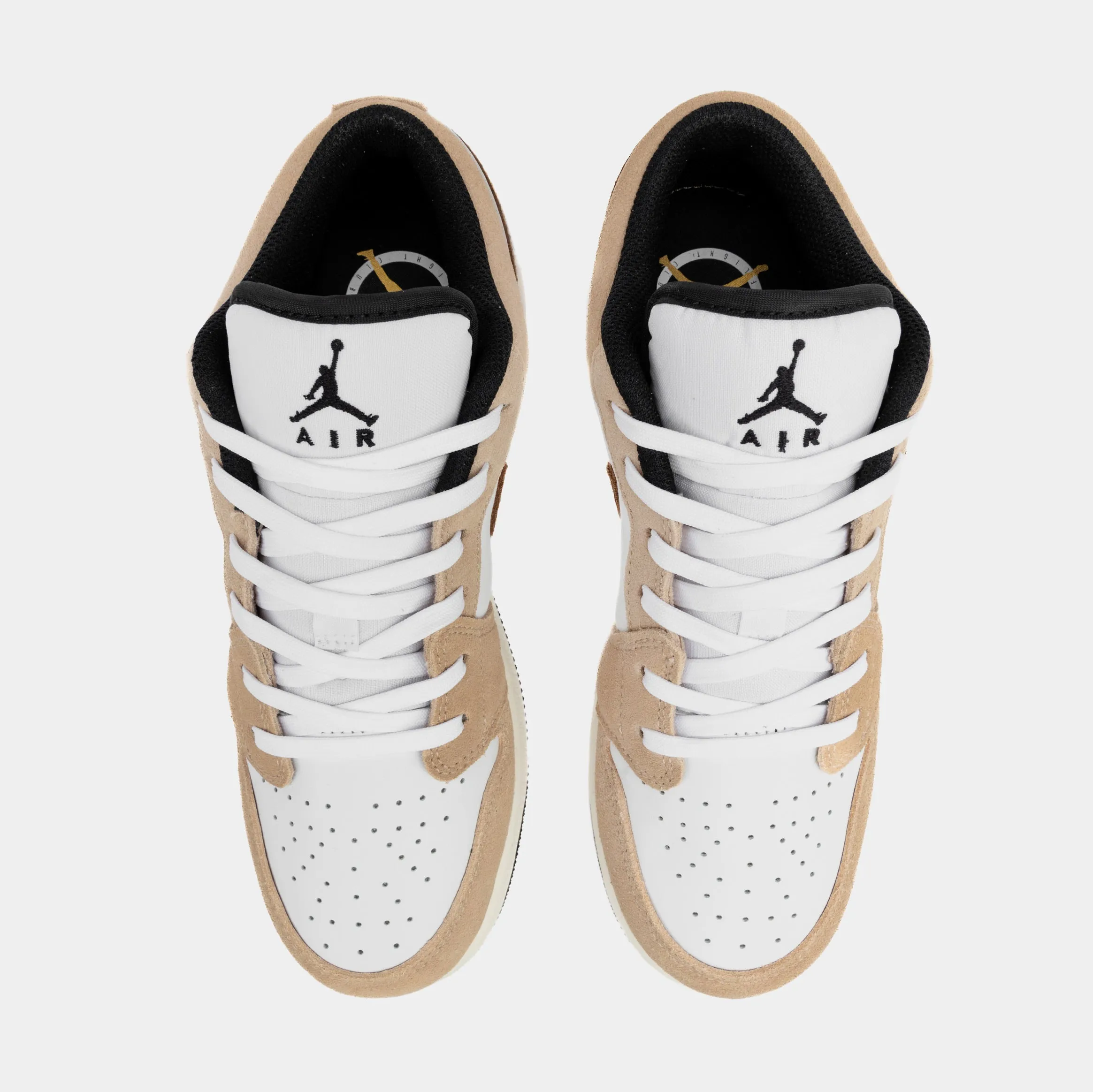 Air Jordan 1 Low SE Brown Elephant Grade School Lifestyle Shoes (Hemp/White/Black/Light British Tan)