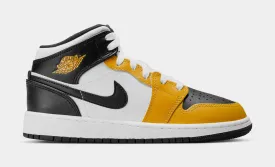 Air Jordan 1 Mid Grade School Lifestyle Shoes (Yellow Ochre/White/Yellow Ochre/Black)