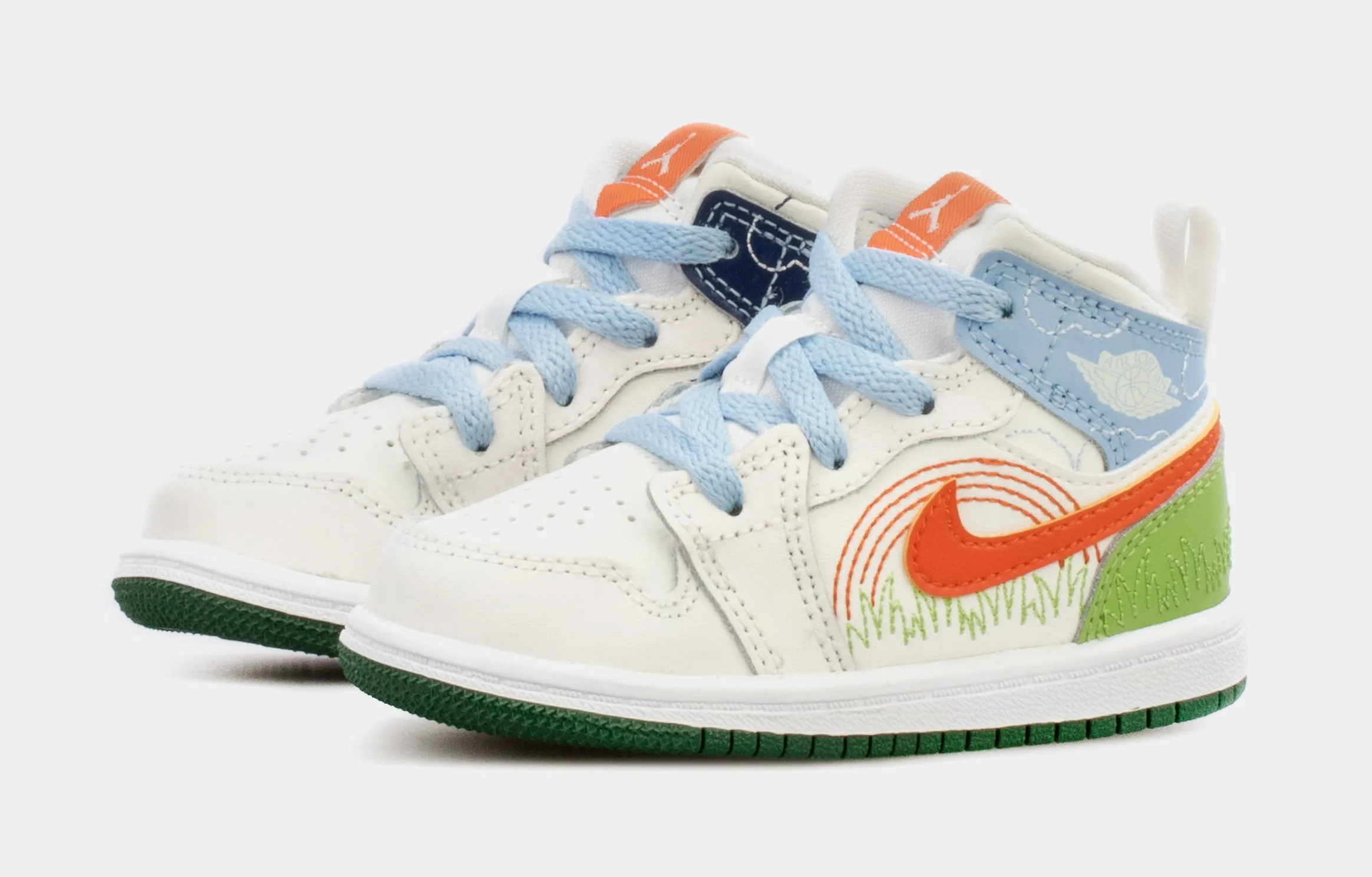 Air Jordan 1 Mid SE Infant Toddler Lifestyle Shoes (White/Orange)