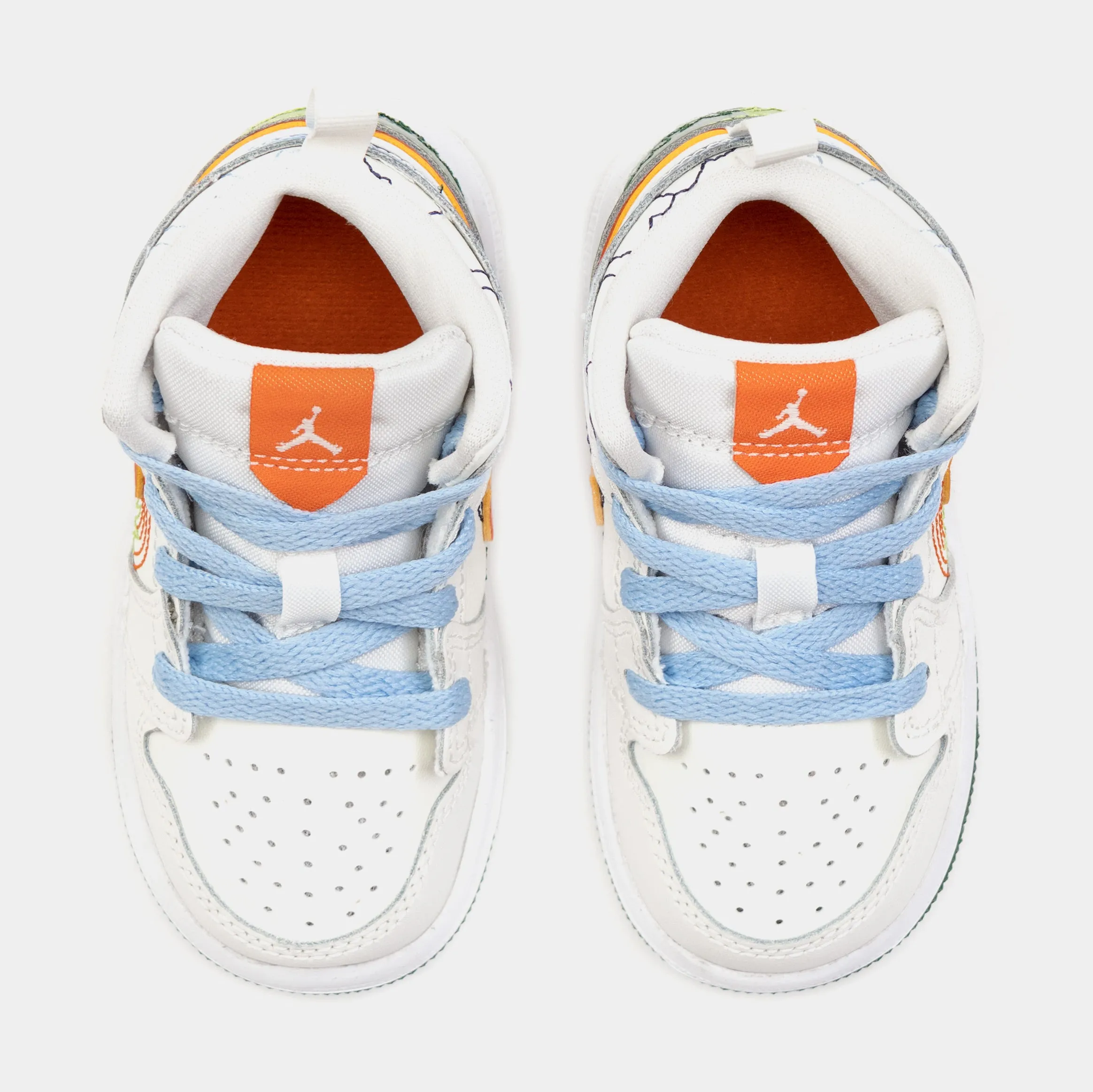 Air Jordan 1 Mid SE Infant Toddler Lifestyle Shoes (White/Orange)