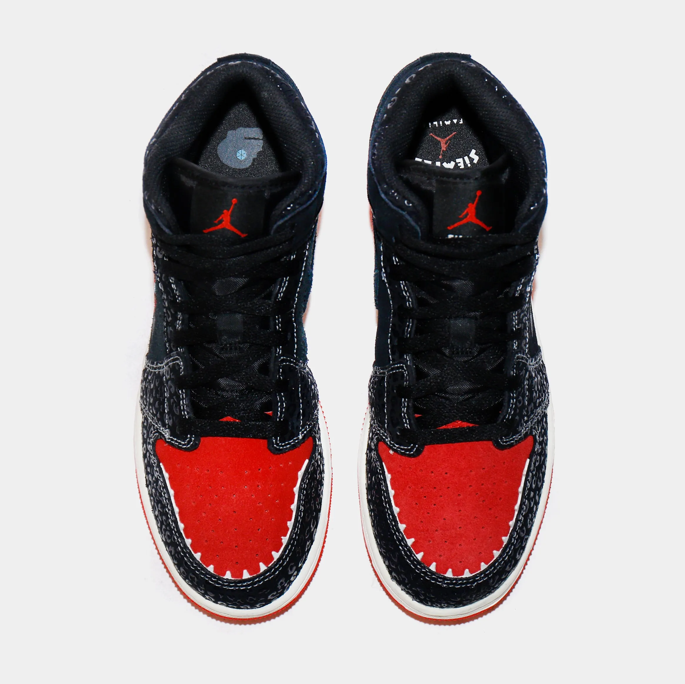 Air Jordan 1 Retro Mid Siempre Familia Grade School Lifestyle Shoes (Black/Red) Free Shipping