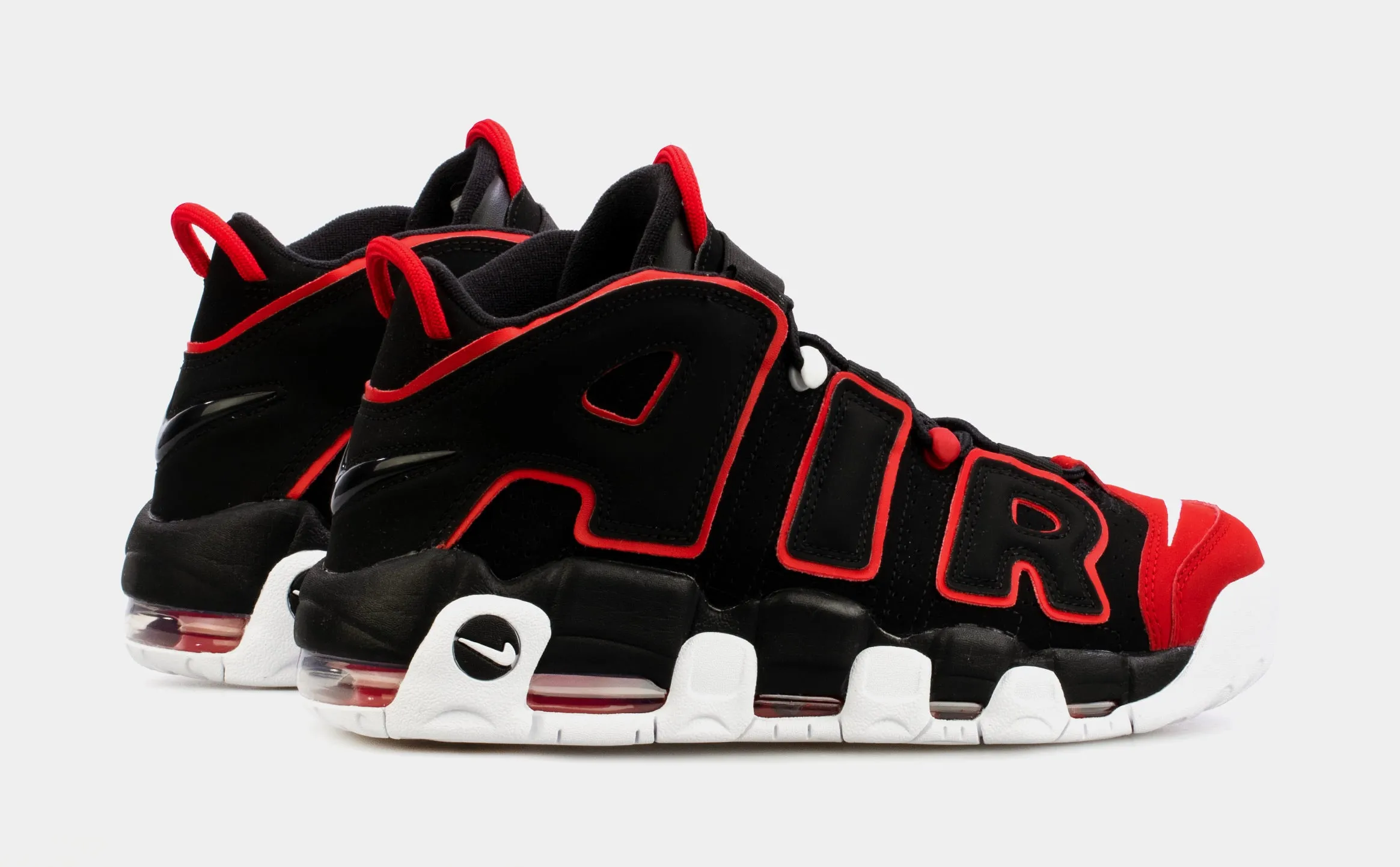 Air More Uptempo Red Toe Mens Basketball Shoes (Black/Red)