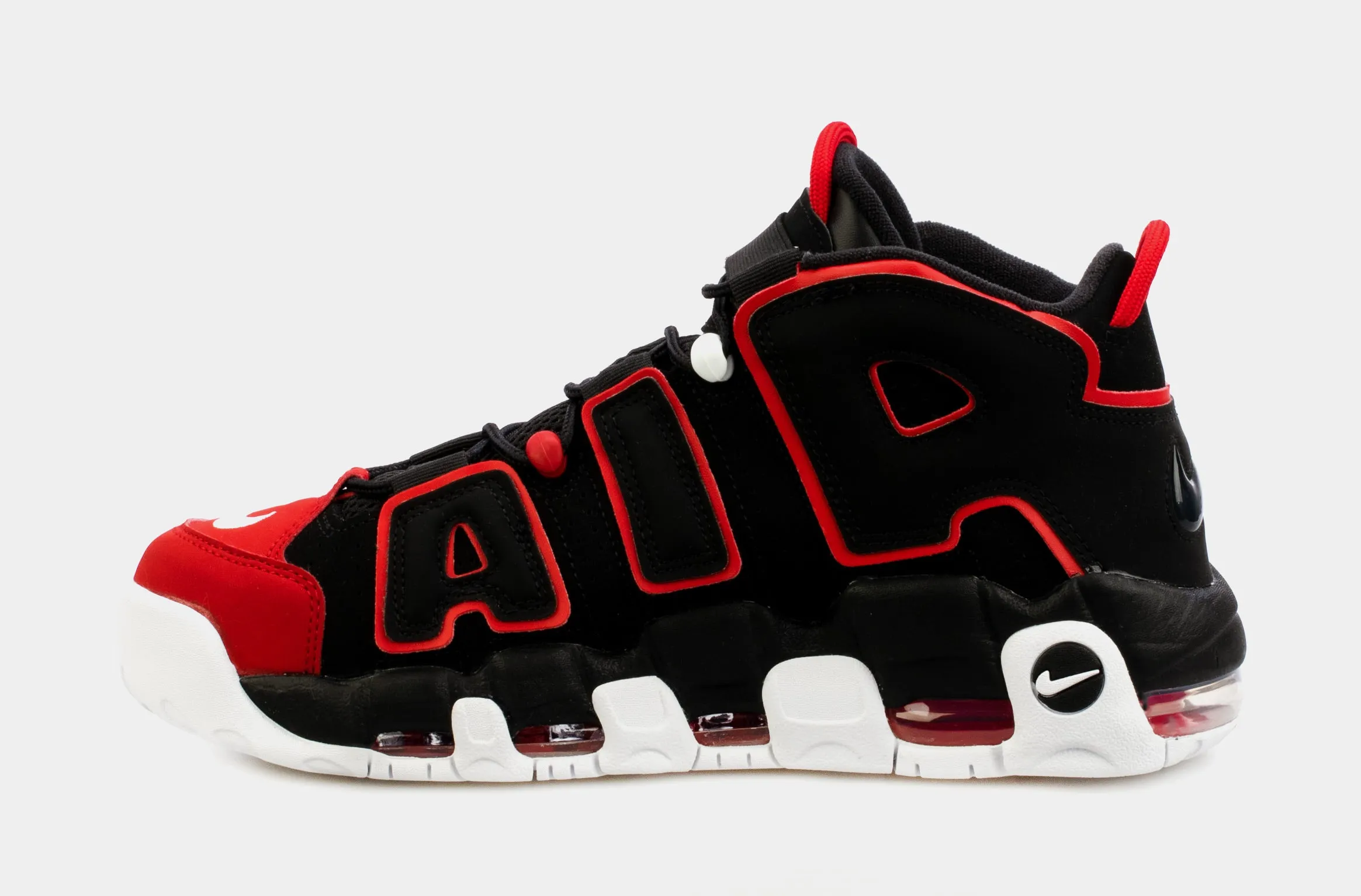 Air More Uptempo Red Toe Mens Basketball Shoes (Black/Red)