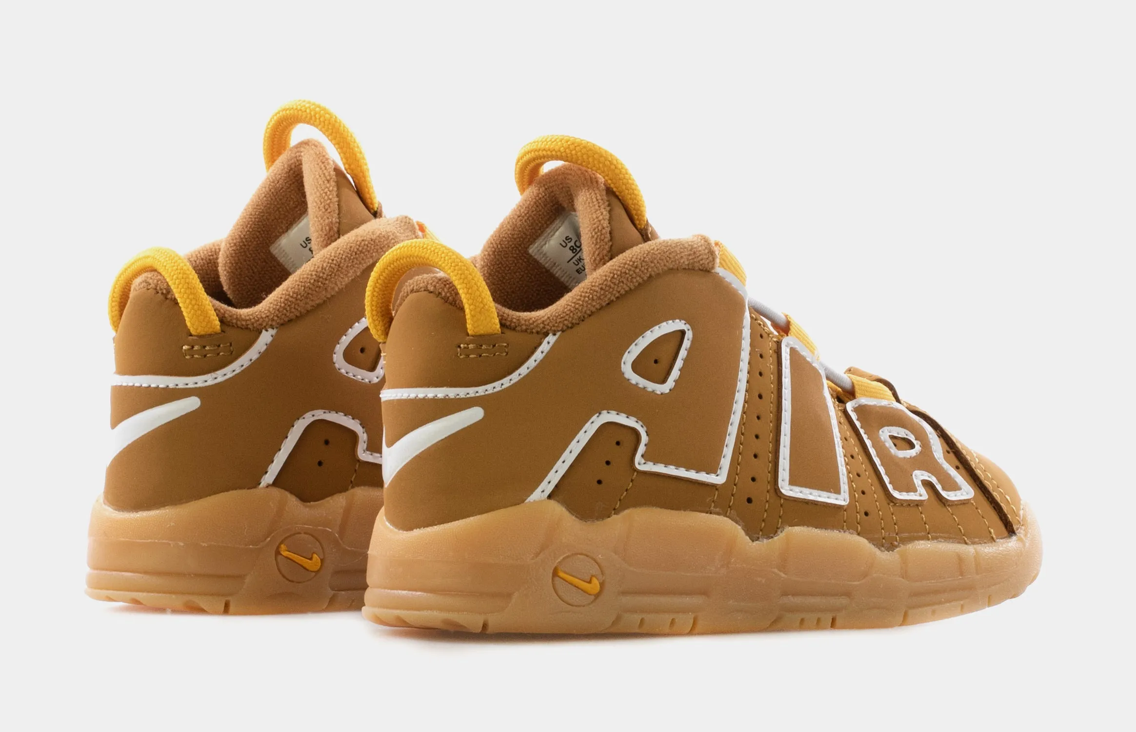 Air More Uptempo Wheat Infant Toddler Basketball Shoes (Wheat/White/Pollen/Gum Light Brown)