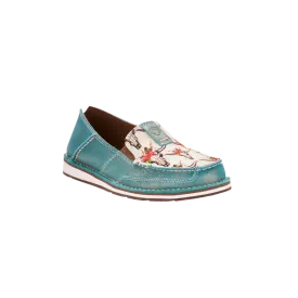 Ariat Women's Shimmer Turquoise Steer Cruiser Slip-on