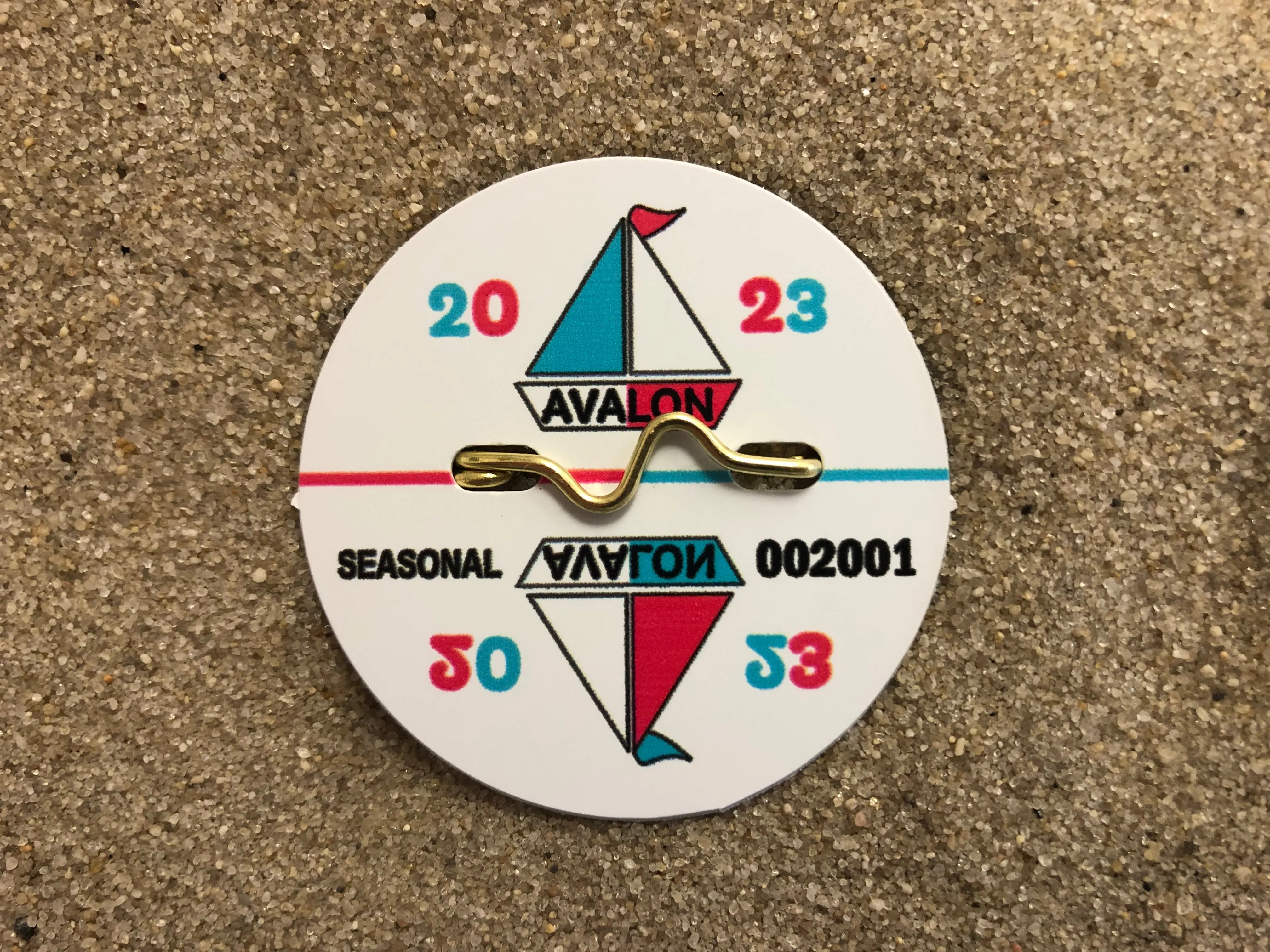 Avalon 2023 Seasonal Beach Tag