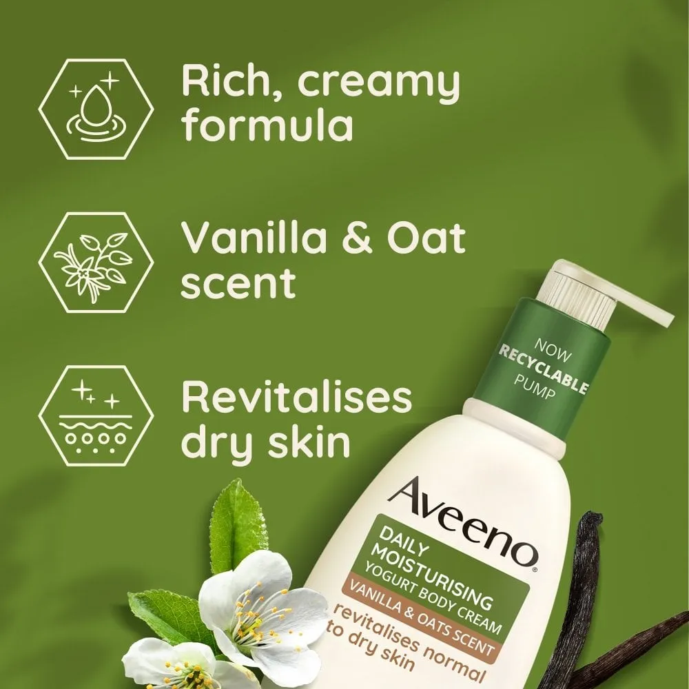 Aveeno Daily Moisturising Yogurt Vanilla & Oat Body Cream 300ml