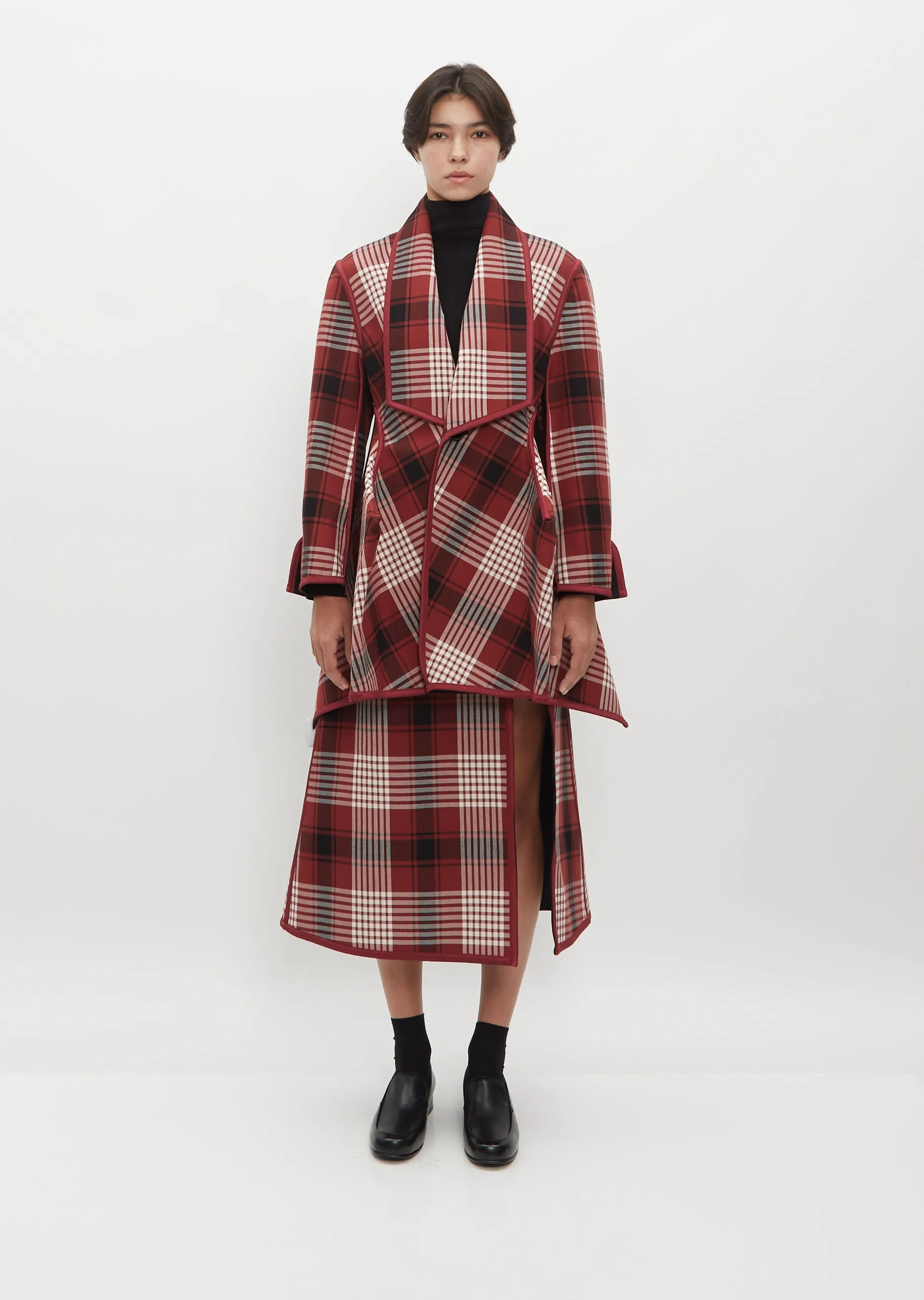 Counterpoint Check Cotton Wool Coat