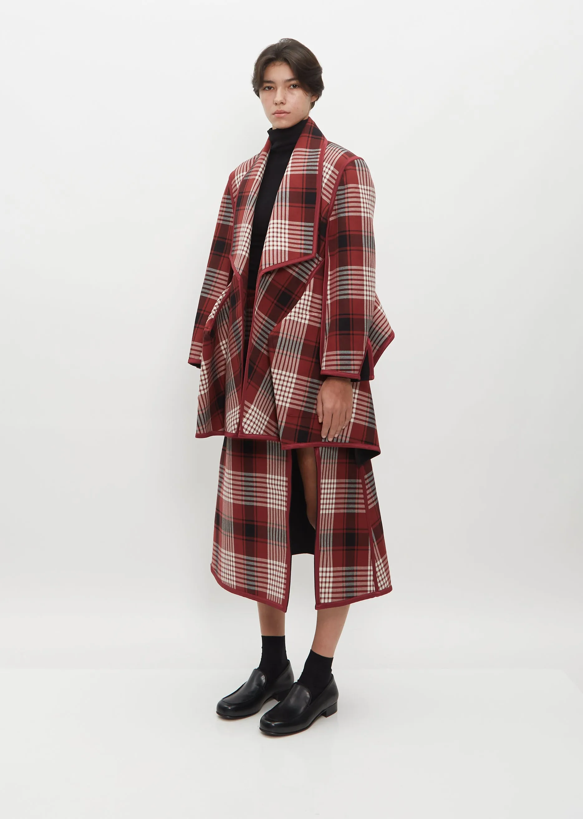 Counterpoint Check Cotton Wool Coat