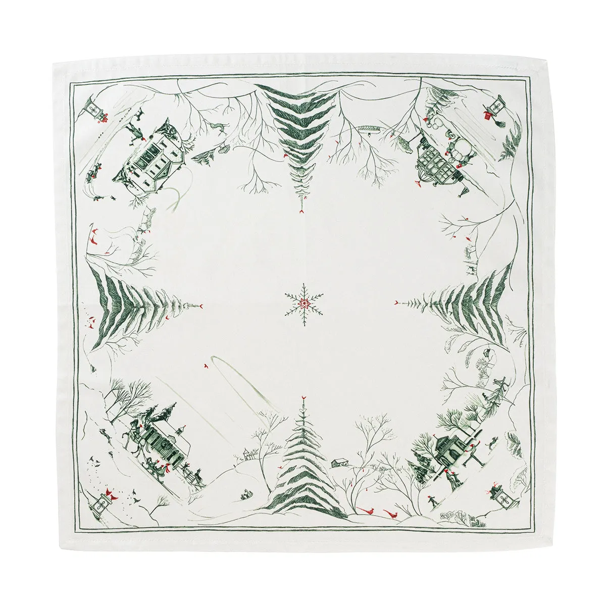 Country Estate Winter Frolic Napkin - Evergreen - Set of 4