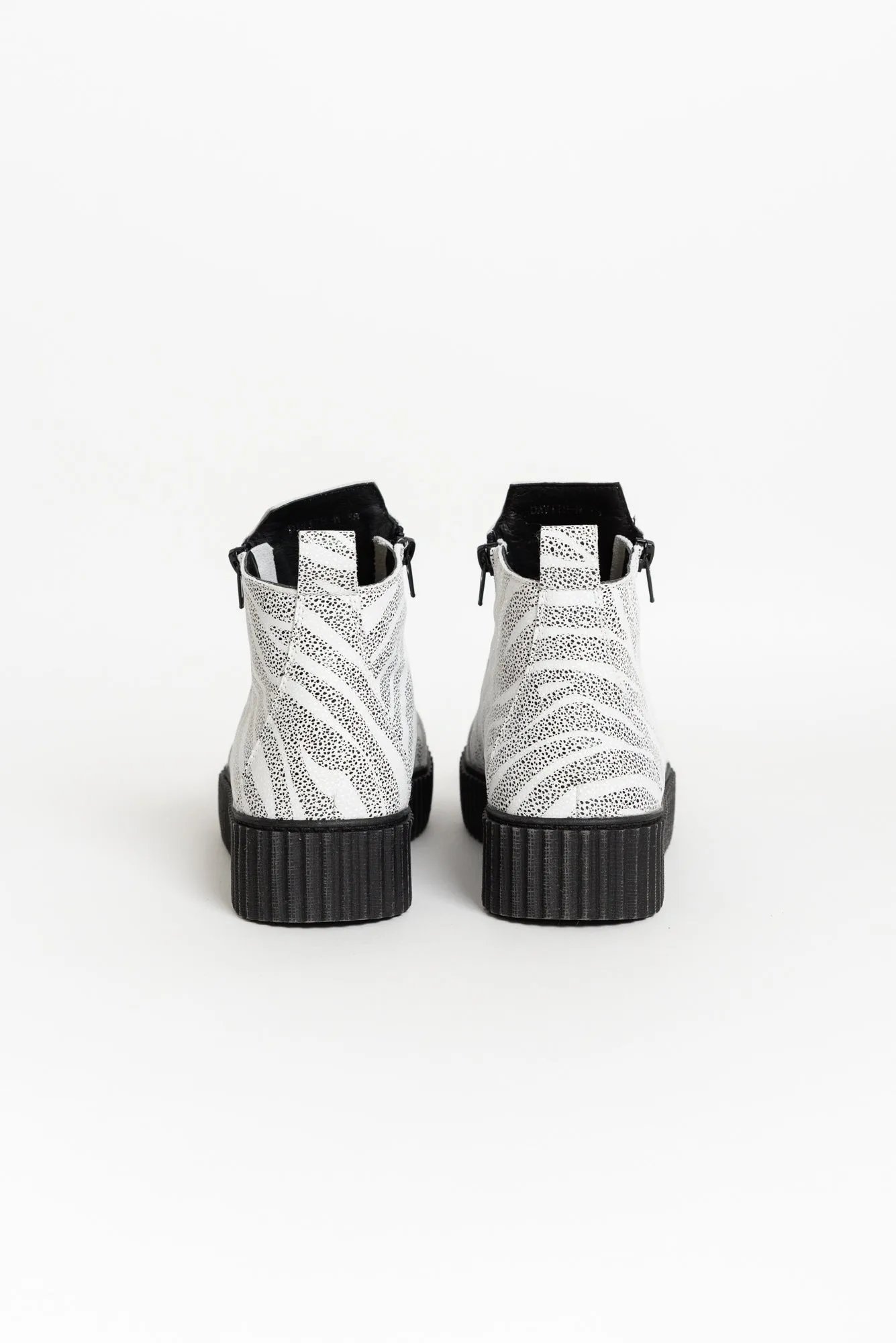 Davith White Zebra Ankle Boot