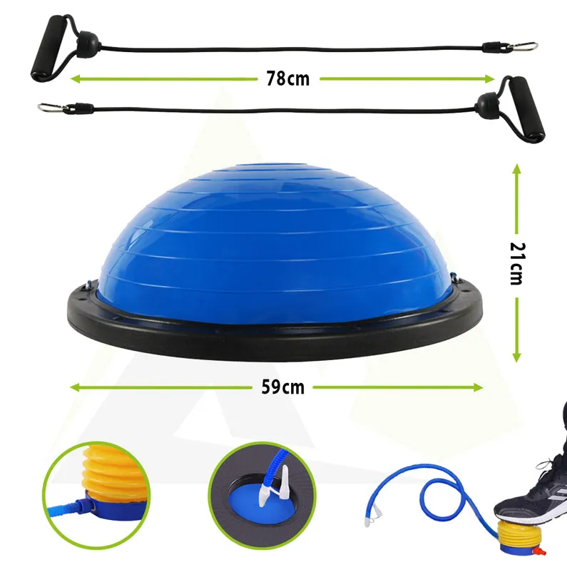 Exercise Balance Trainer - Half ball with Resistance band handles