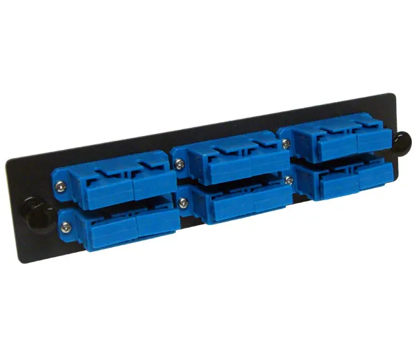 Fiber Adapter Panel, Single Mode, 6 SC Duplex Couplers