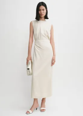 Fluid tie-waist dress pearl