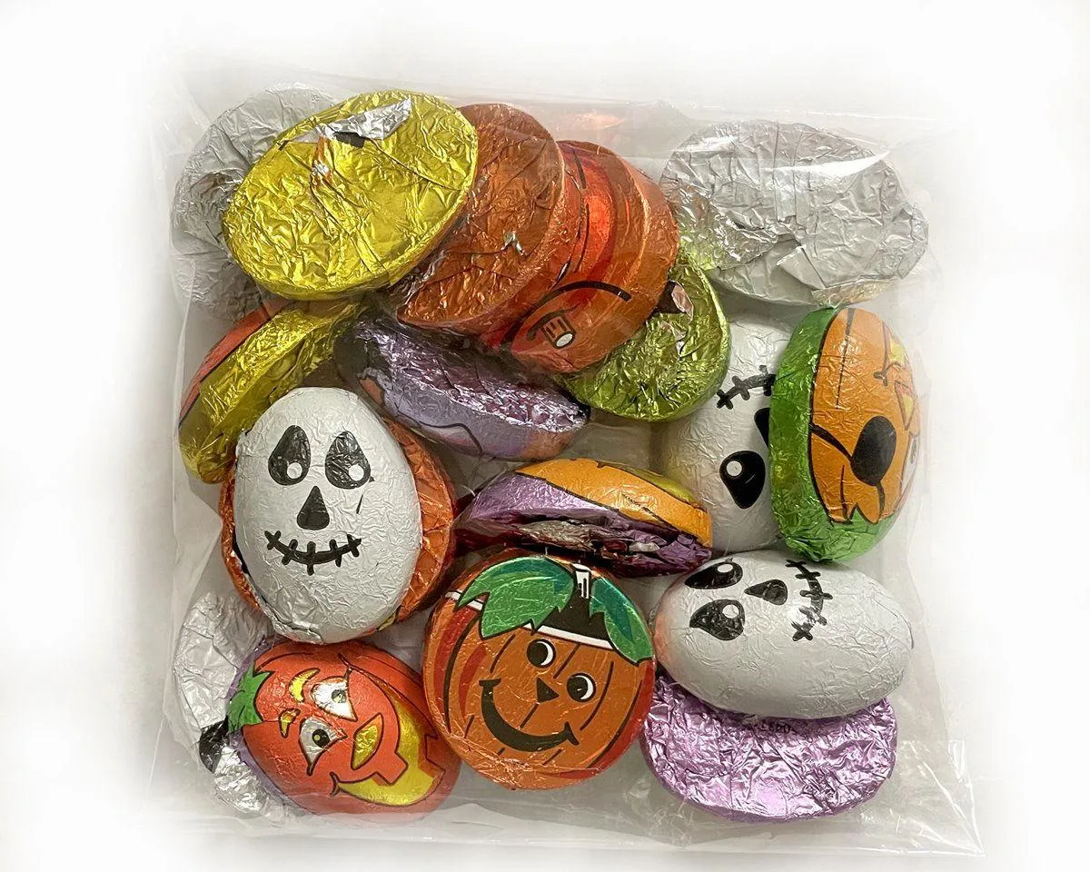 Hand-Packed Halloween Foil-Wrapped Chocolates