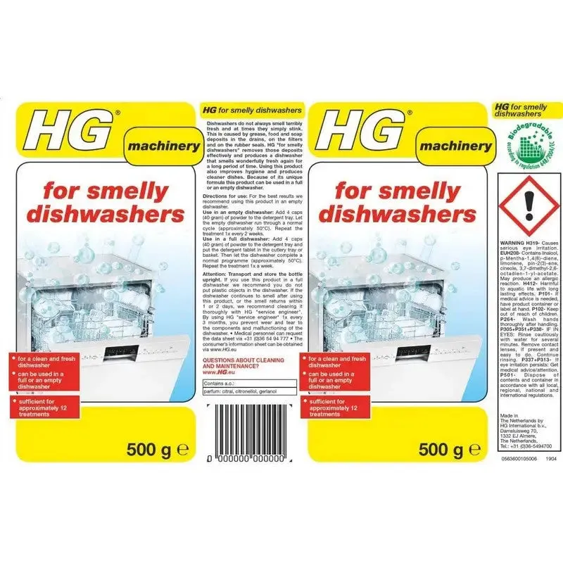 HG Machinery - Cleaner For Smelly Dishwashers 500g