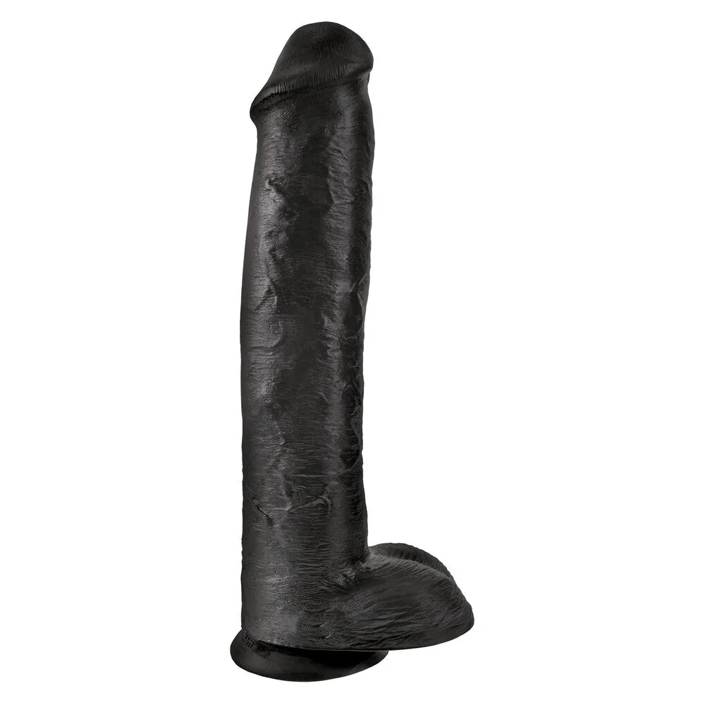 King Cock 15 Inch Cock With Balls Black