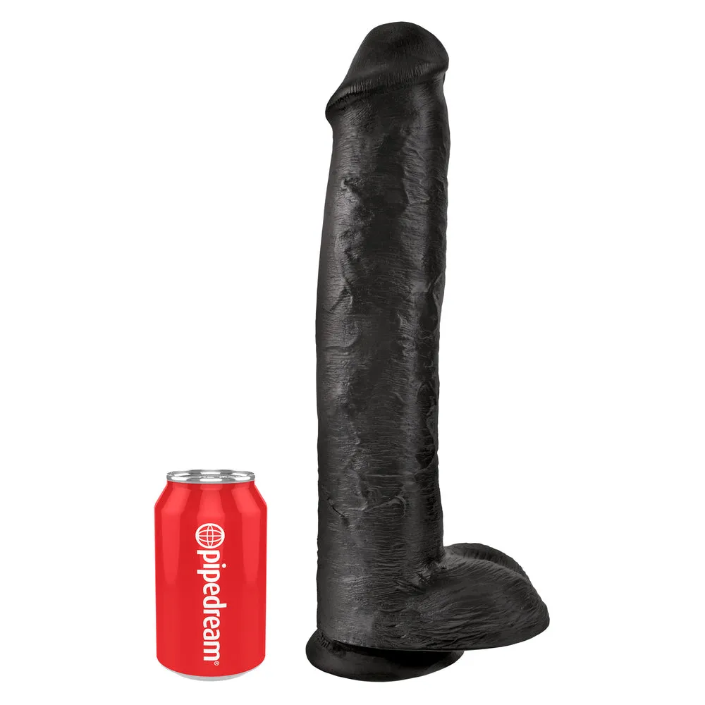 King Cock 15 Inch Cock With Balls Black