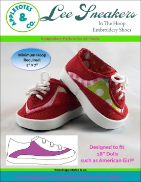 Lee Sneakers ITH Embroidery Patterns for 18" Dolls