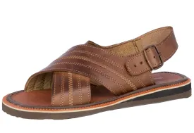 Men's Brown Genuine Hand-Woven Leather Mexican Sandals Huaraches 005