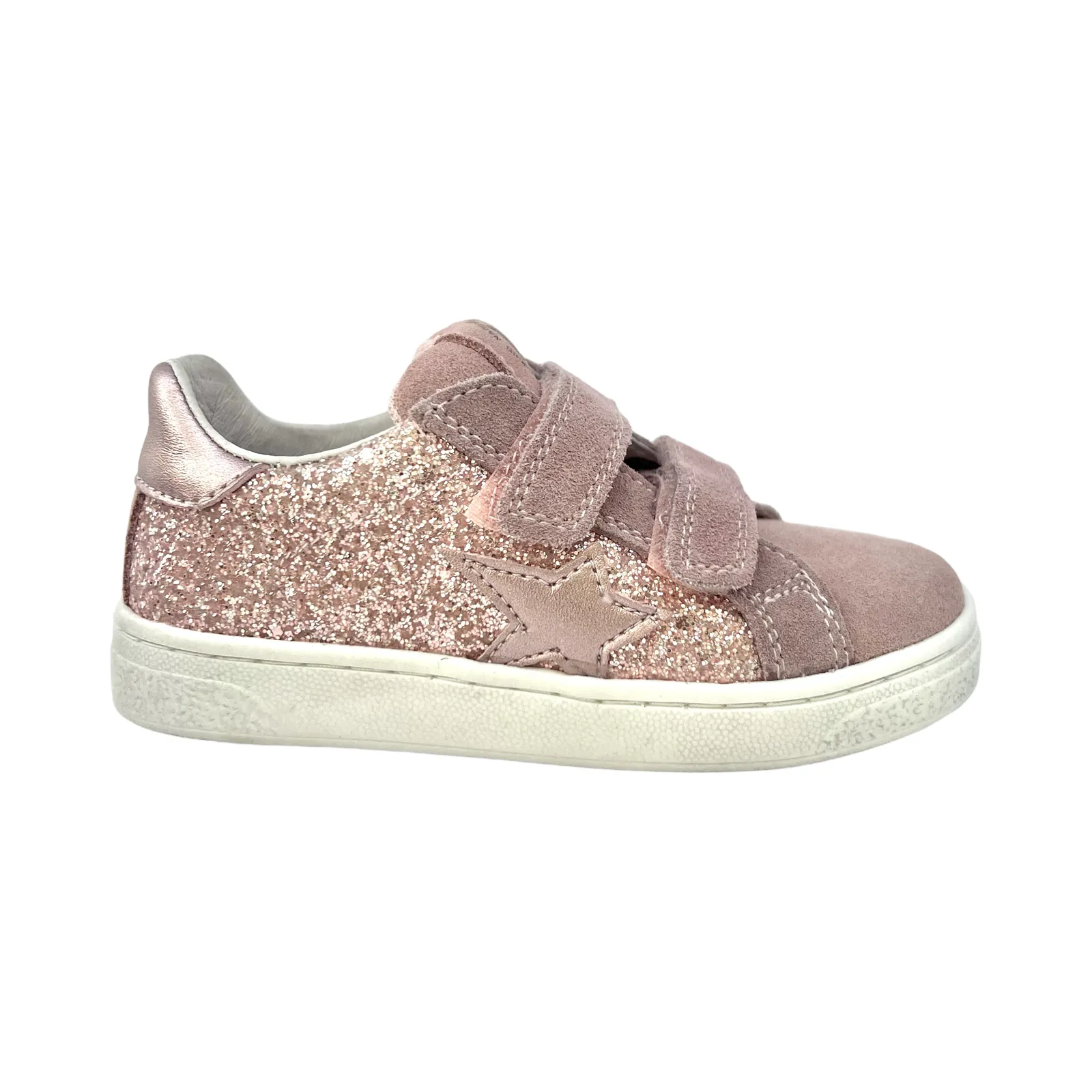 Naturino Rose Glitter Double Velcro Star Sneaker - Pinn