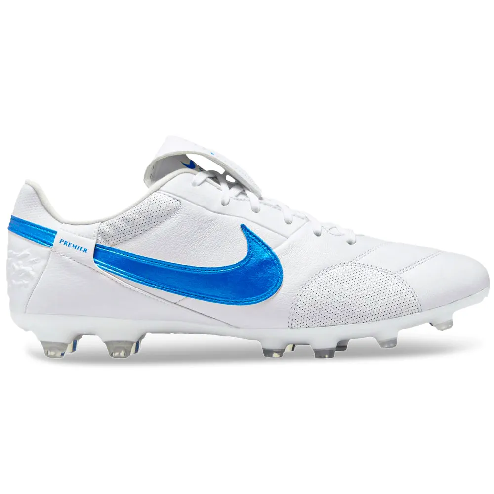 Nike Premier III FG Soccer Cleats (White/Signal Blue)