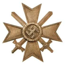 Original German WWII War Merit Cross KvK 1st Class in Silver by Julius Bauer Söhne - Kriegsverdienstkreuz