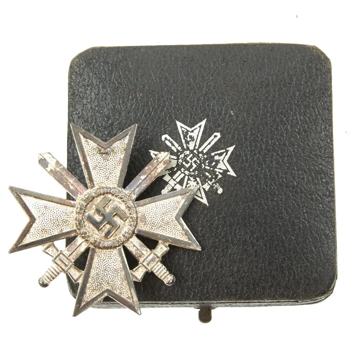 Original German WWII War Merit Cross KvK 1st Class in Silver with Case by Kerbach & Österhelt of Dresden