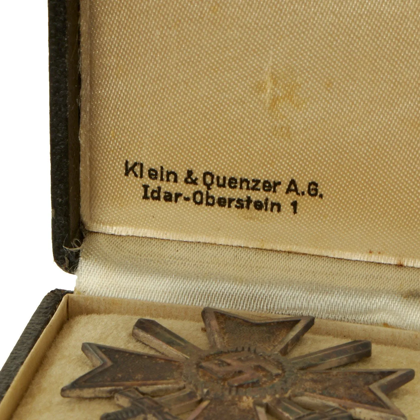 Original German WWII War Merit Cross KvK 1st Class with Swords by Klein & Quenzer A.G. with Matched Case