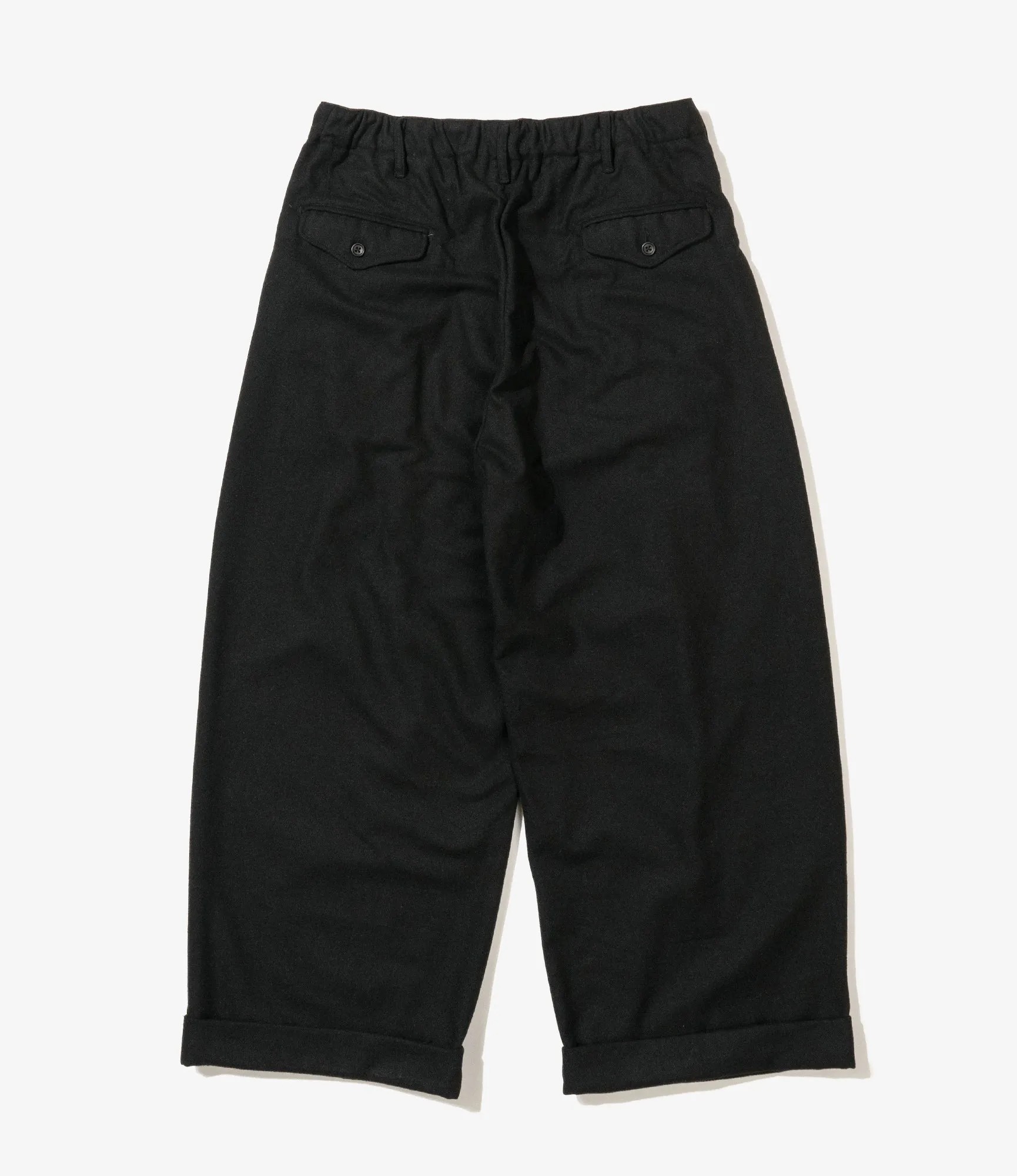 Oxford Pant – Black Solid Poly Wool Flannel