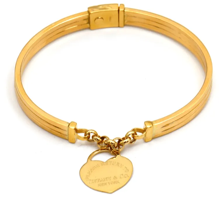 Real Gold GZTF Dangler Heart Bangle BLZ 0096 (SIZE 17) BA1476