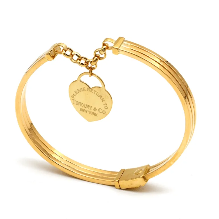 Real Gold GZTF Dangler Heart Bangle BLZ 0096 (SIZE 17) BA1476