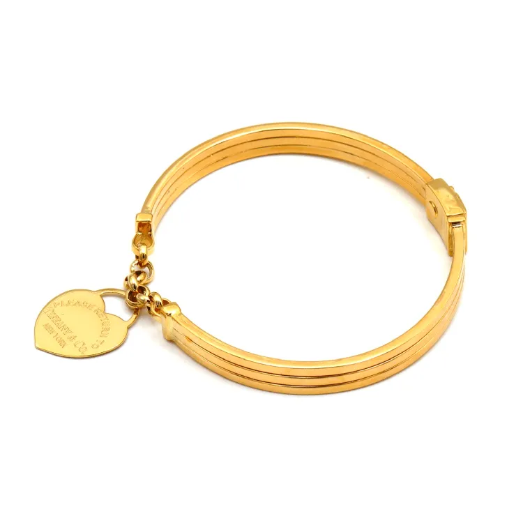 Real Gold GZTF Dangler Heart Bangle BLZ 0096 (SIZE 20) BA1479