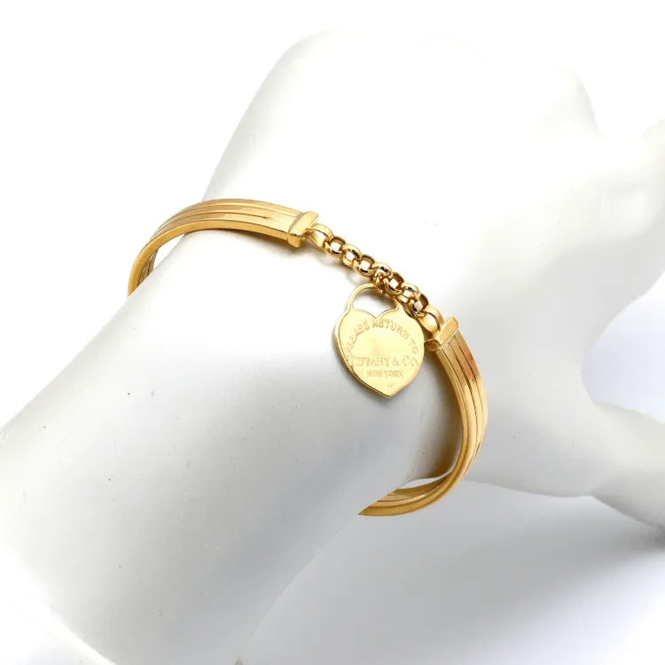 Real Gold GZTF Dangler Heart Bangle BLZ 0096 (SIZE 20) BA1479