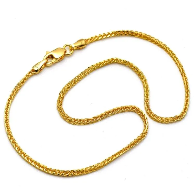 Real Gold Wide Wheat Chain Necklace HSPRTDK 4170 (45 C.M) CH1162