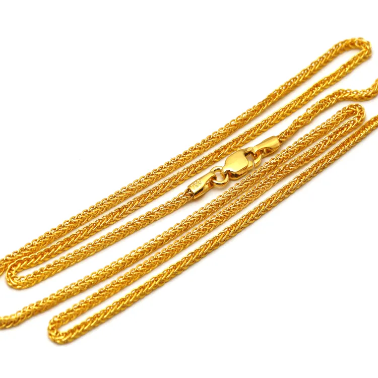 Real Gold Wide Wheat Chain Necklace HSPRTDK 4170 (45 C.M) CH1162