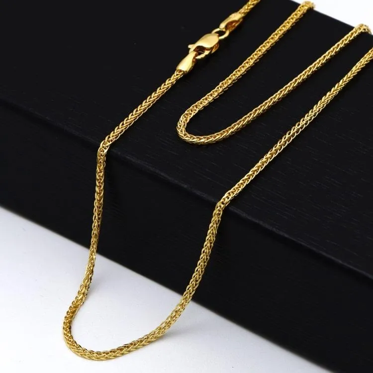 Real Gold Wide Wheat Chain Necklace HSPRTDK 4170 (45 C.M) CH1162