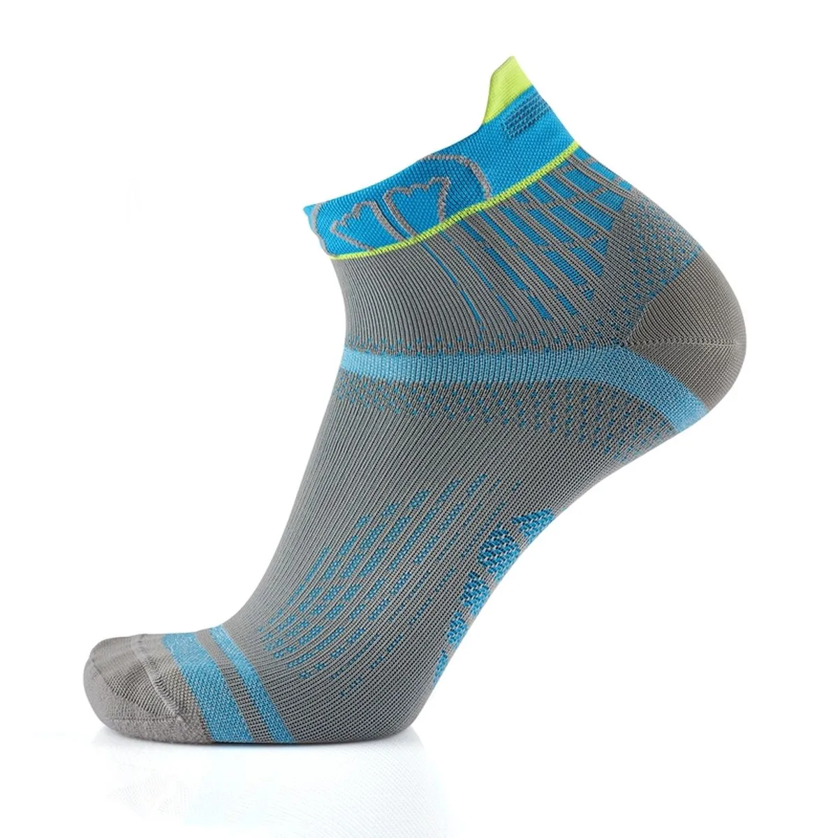 RUN FEEL RUNNING SOCKS GREY - TURQUOISE