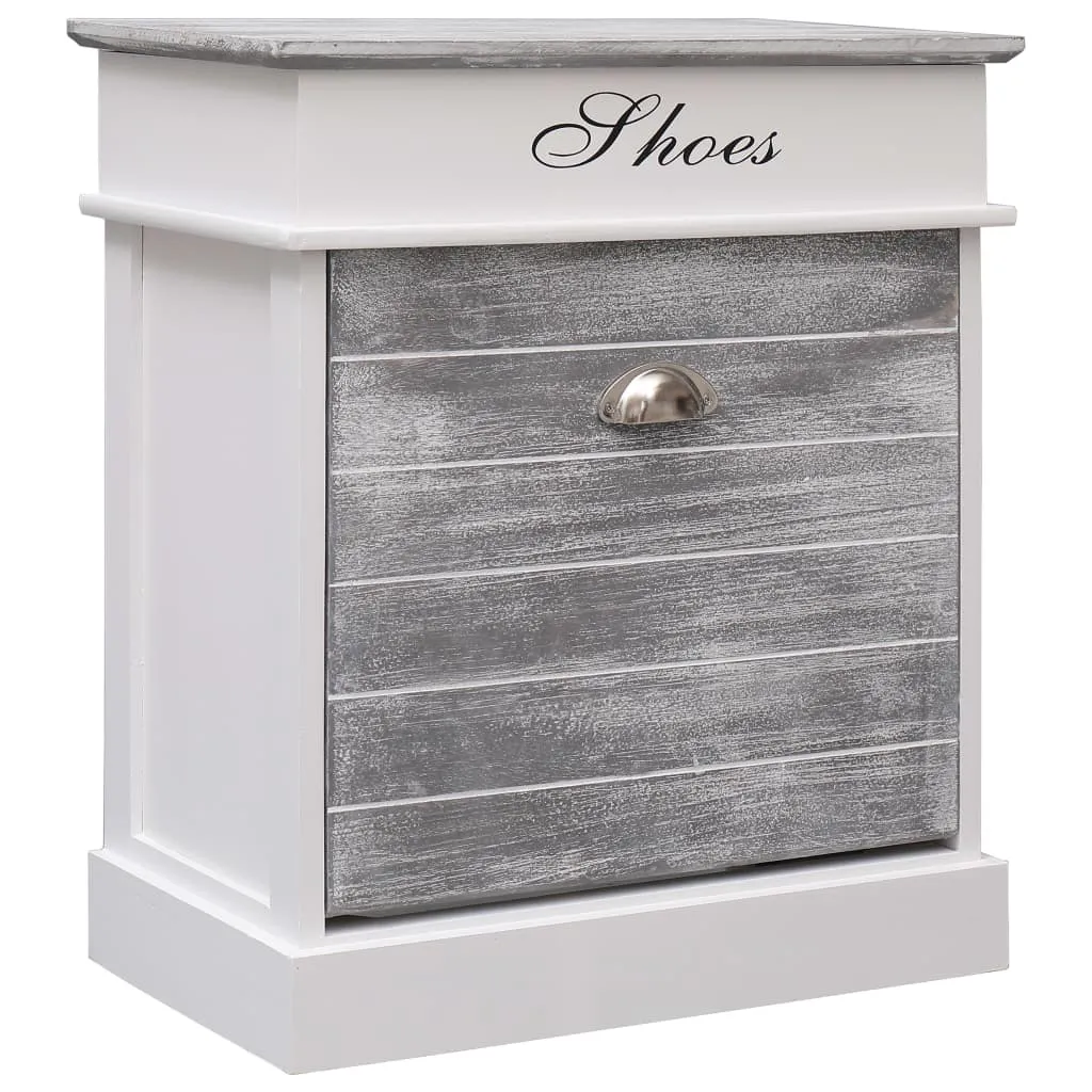 Shoe Cabinet Grey 50x28x58 cm Paulownia Wood