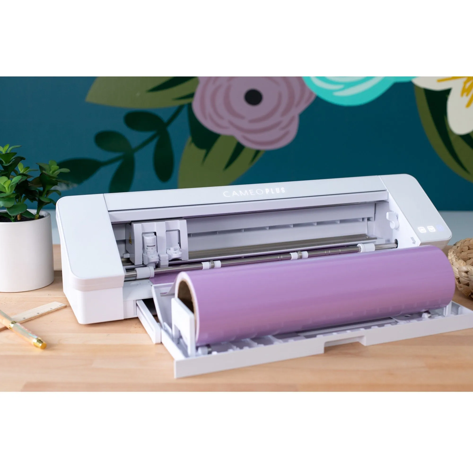 Silhouette Cameo 4 PLUS - 15" w/ 15" x 15" Pink Slide Out Heat Press Bundle