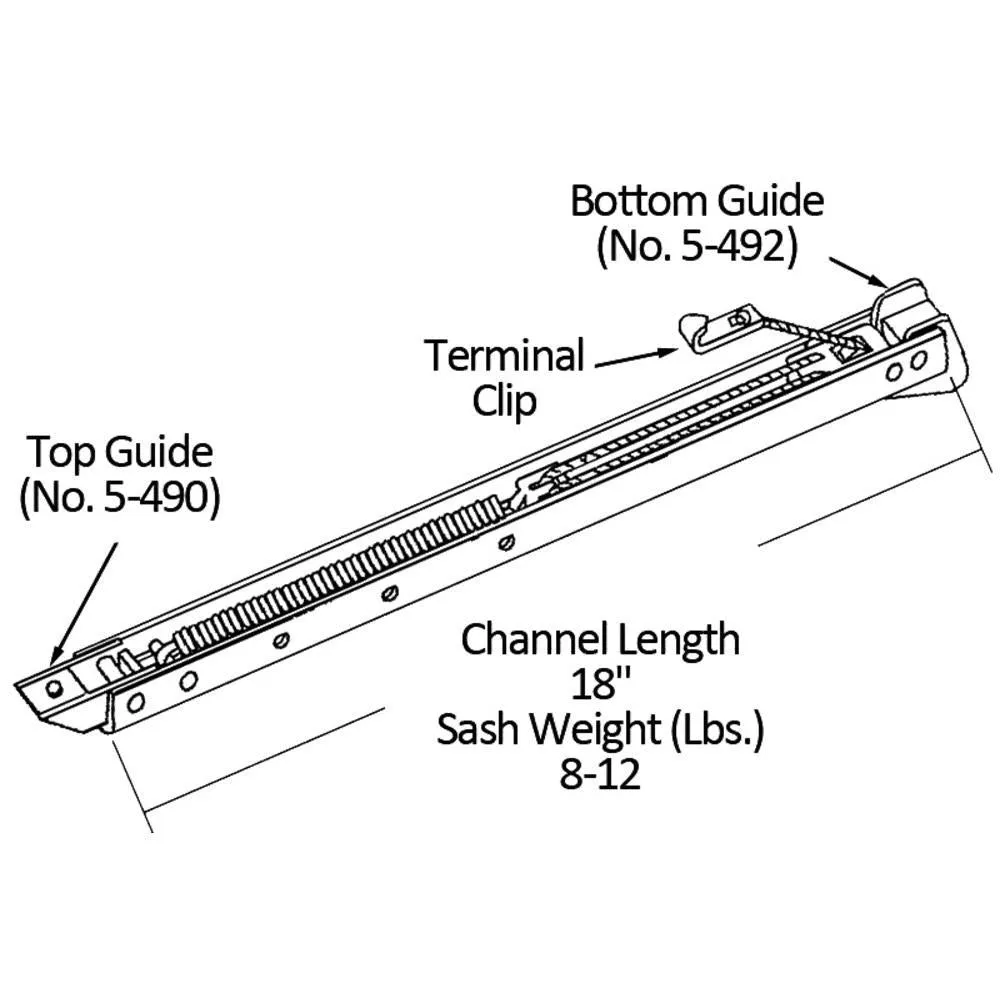 Single Hung Sliding Window 18" Sash Balance 8-12 Lbs