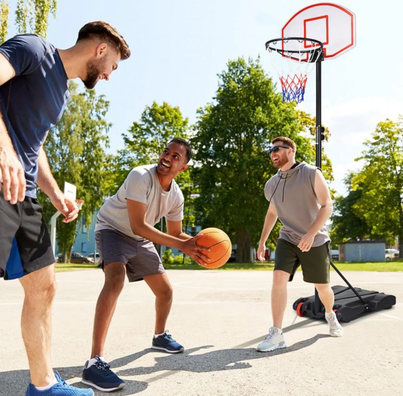 Super Cool Heavy Duty Adjustable Basketball Net / Hoop With Wheels | Stand | From 5.5ft To 7ft | Indoor | Outdoor