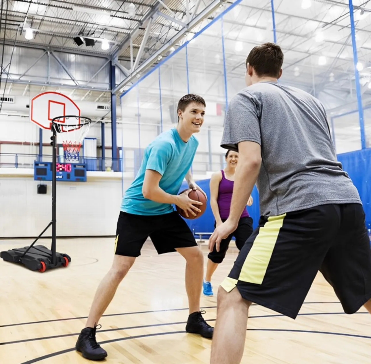 Super Cool Heavy Duty Adjustable Basketball Net / Hoop With Wheels | Stand | From 5.5ft To 7ft | Indoor | Outdoor