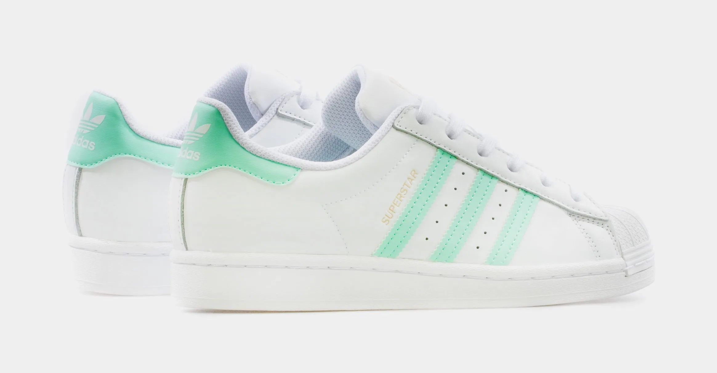 Superstar Grade School Lifestyle Shoe (White/Mint Green)