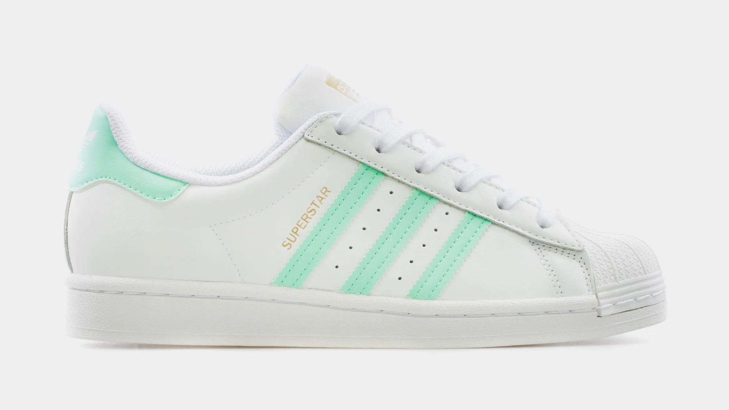 Superstar Grade School Lifestyle Shoe (White/Mint Green)